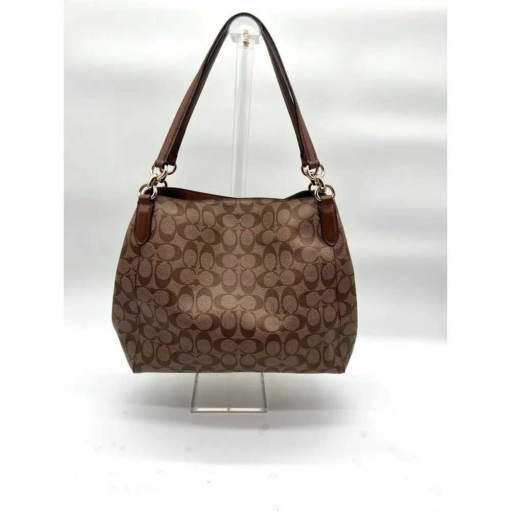 Coach NWOT Hallie Shoulder Bag, Signature Canvas